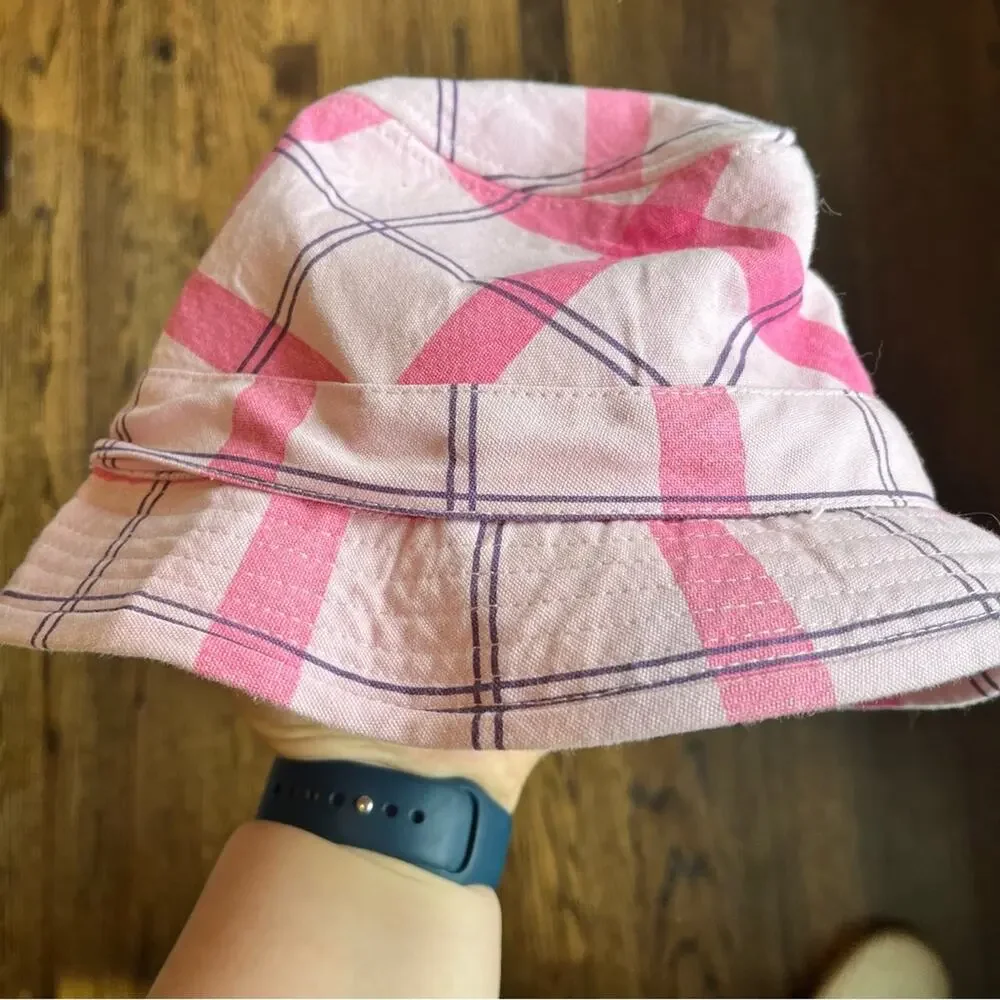 Paul Frank Pink Bucket Hat Plaid 2000s Y2K Vintage Cotton Kidcore Girls One Size